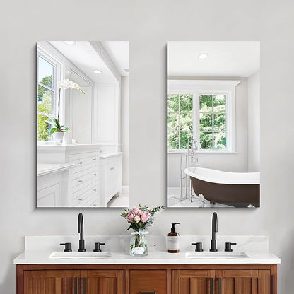 CILIBER Frameless Mirror, 20x36 Inch Bathroom Mirrors - Image 8