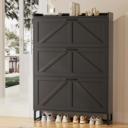 EOYUTLLY Shoe Cabinet Storage for Entryway, Narrow Shoe Rack - Image 7
