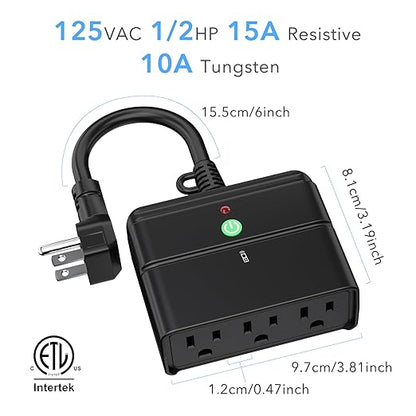 BN-LINK Outdoor Indoor Wireless Remote Control 3-Prong Outlet Weather Proof - Image 9