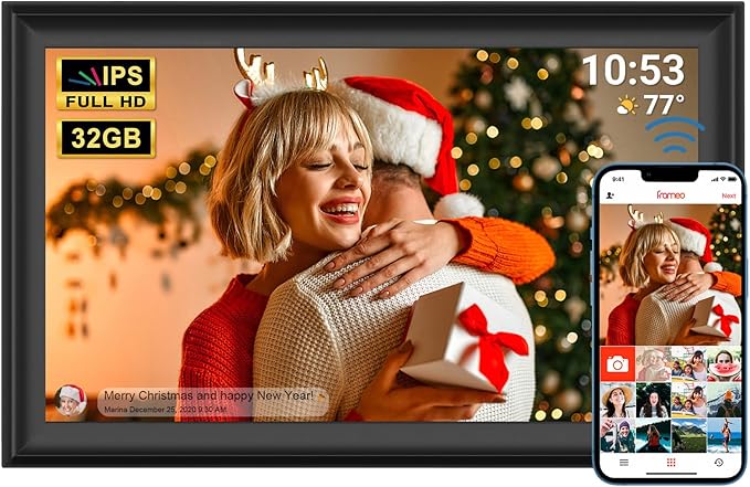 FRAMEO WiFi Digital Picture Frame 32GB Smart 15.6 Inch Digital Photo Frame FHD by YENOCK