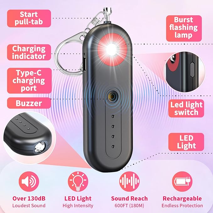 Rechargeable Personal Safety Alarm - Image 3