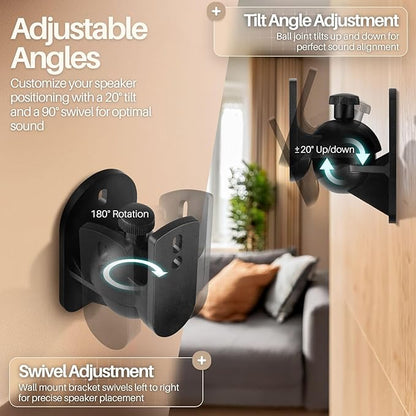 TNP Universal Satellite Speaker Wall Mount Bracket Ceiling Mount Clamp - Image 2