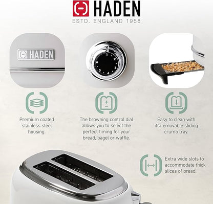 Haden Heritage 2-Slice Wide-Slot Toaster, Stainless-Steel Bread Toaster - Image 4