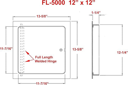 Premier 5000 Series Commercial Grade Steel Access Door, 12 x 12 Flush Universal - Image 4