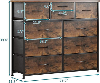 LUMTOK 10-Drawer Dresser, Fabric Storage Dressers - Image 3