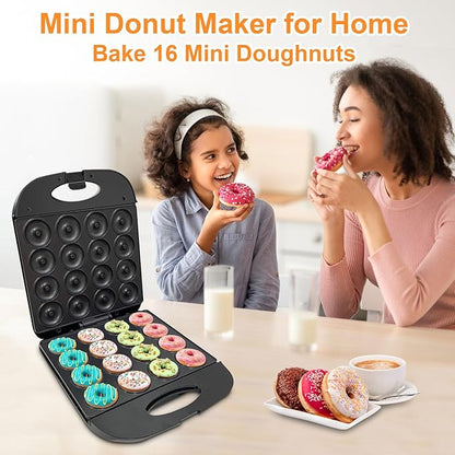 2025 Mini Donut Maker Machine for Home, Kid-Friendly 16-Hole Electric Doughnut - Image 2