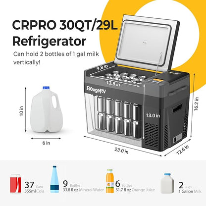 BougeRV 12 Volt Refrigerator, CRPRO 30 Quart 12V Car Fridge, Portable Freezer - Image 5