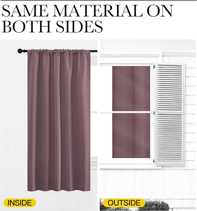 NICETOWN 2 Panels Blackout Curtains, Rod Pocket Window Curtains Room Darkning - Image 7