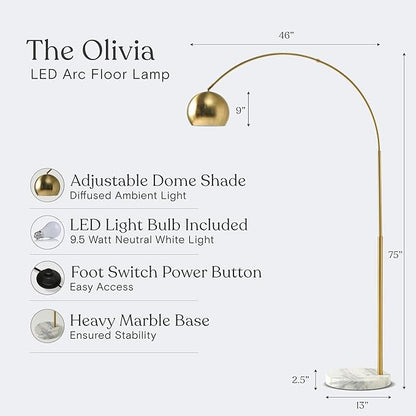 Brightech Olivia Floor Lamp, Arc Lamp - Image 3