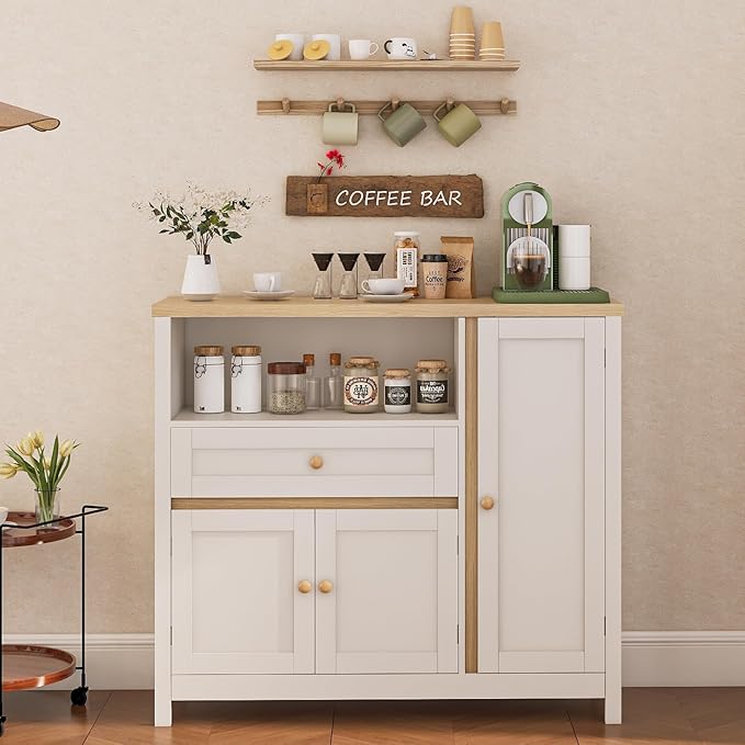 Storage Cabinet with Doors and Drawers, Kitchen Storage Cabinets，with Drawer - Image 2