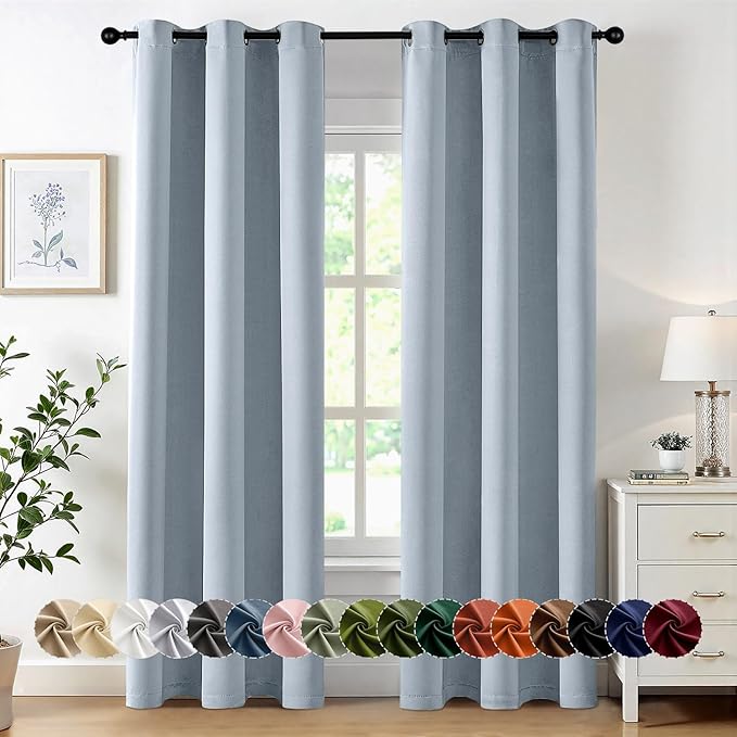 MIULEE Light Blue Blackout Curtains by MIULEE