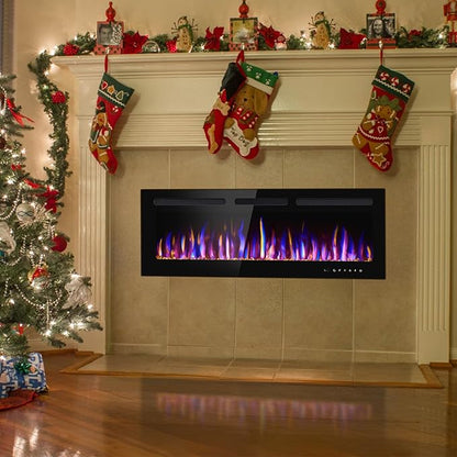 50" Electric Fireplace Wall Mounted and Recessed - Image 6
