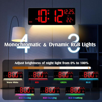 Xflyee 16.5" Large Digital Wall Clock - Image 2