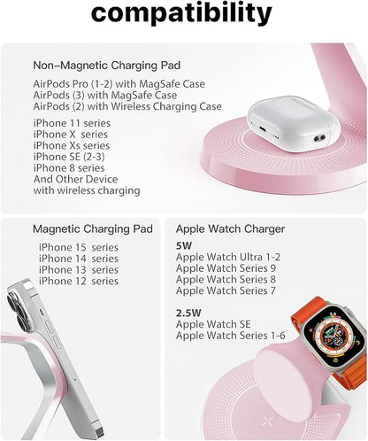 3 in 1 Charging Station for Apple Devices, Mag-Safe Charger Stand Fast Charging - Image 7