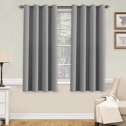 H.VERSAILTEX Kitchen Curtains Blackout Grey Curtains by HVERSAILTEX
