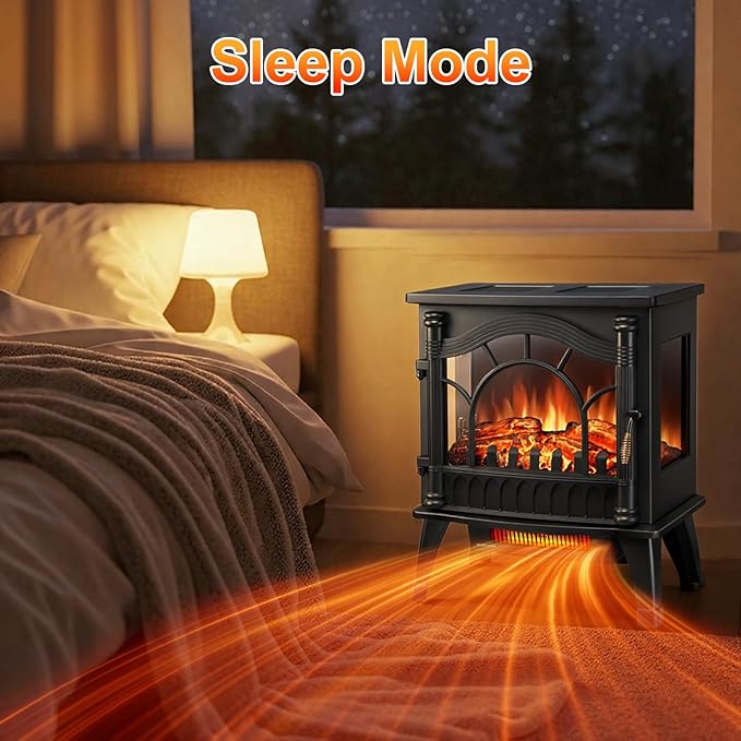 ZAFRO 23 inch Freestanding Electric Fireplace Stove | Thermostat Control - Image 4
