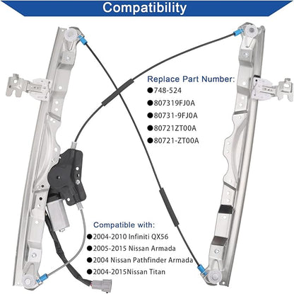 Obaee 748-524 Front Left Driver Side Power Window Lift Regulator - Image 2