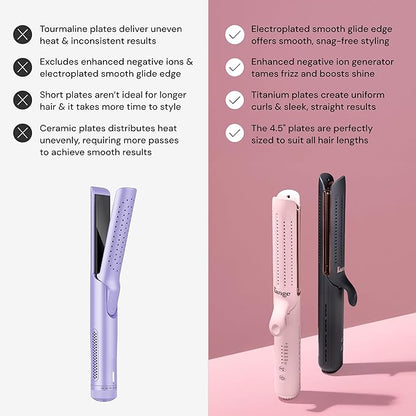L'ANGE HAIR Le Duo Edge 360° Airflow Titanium Styler Blush | 2-in-1 Flat Iron - Image 6