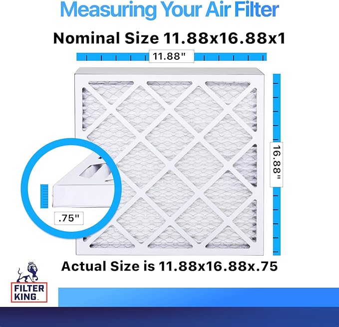 Filter King 11.88x16.88x1 Air Filter | 4-PACK | MERV 8 HVAC Pleated A/C Furnace - Image 2