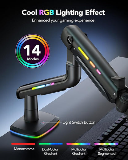HUANUO TitanLift Monitor Arm for Ultrawide Screens up to 49″, Heavy-Duty Single - Image 2