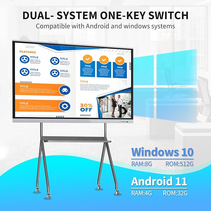 98" Touchscreen Monitor Smart Board, 4K Interactive Presentation Electronic - Image 4