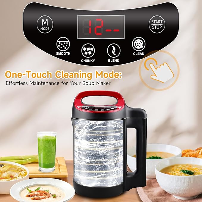 Homtone 1.6L Soup Maker Machine, Stainless Steel Soup Maker Blender - Image 4