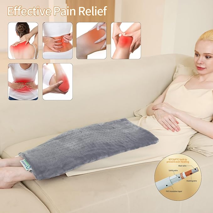 Massaging Weighted Heating Pad for Back Pain Relief, Heating Pads for Neck - Image 4