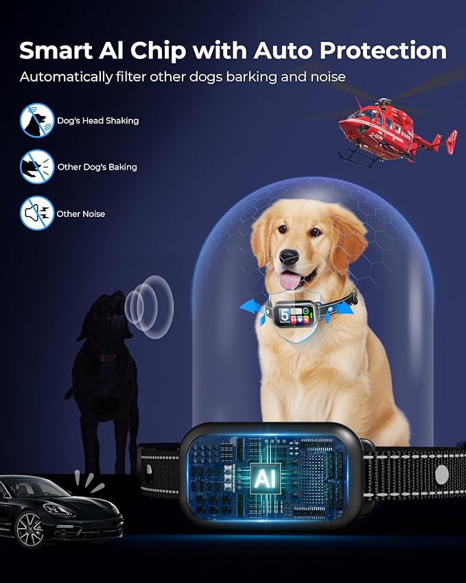 Dog Bark Collar 1-Second Quick Bark Stopping, Smart Humane Training Collar - Image 2