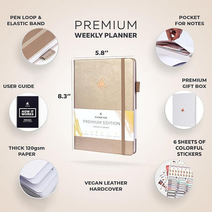 Clever Fox Planner Premium Edition – Undated Luxurious Weekly & Monthly Planner - Image 2