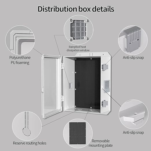 Namunanee Outdoor Electrical Junction Box, ABS Water Resistant Enclosure - Image 6
