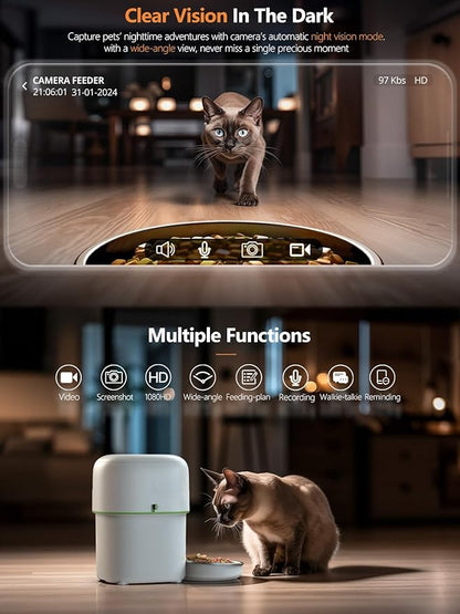Automatic Cat Feeder with Camera - 5G WiFi Auto Cat Food Dispenser - Image 4