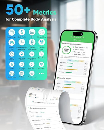 arboleaf Smart Scale for Body Weight, 8-Electrode Dual-Frequency BIA Bathroom - Image 3