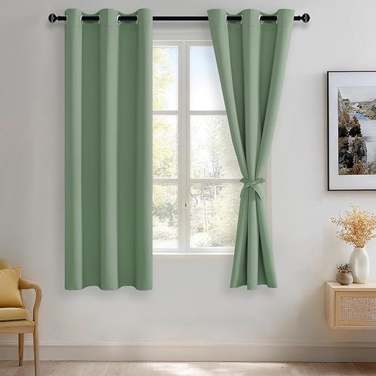 JIUZHEN Light Sage Blackout Curtains by JIUZHEN
