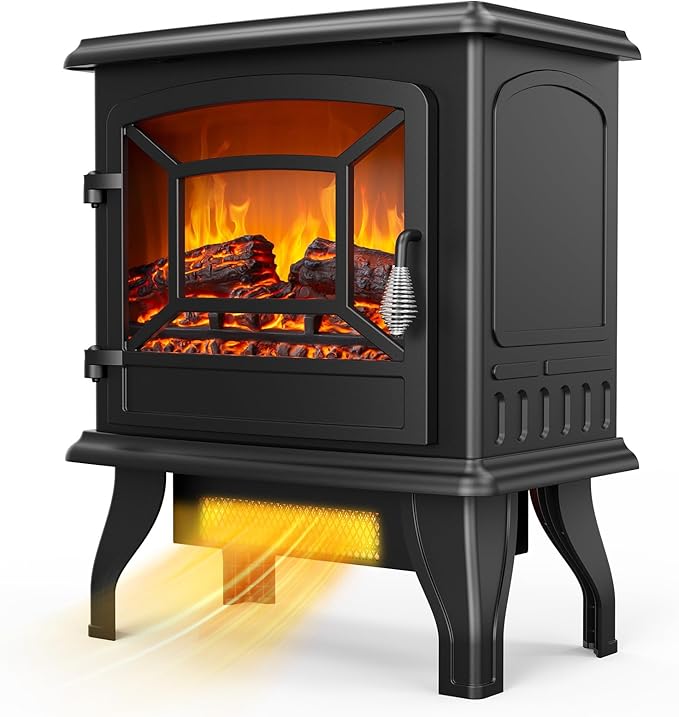 ROVSUN 20" H Electric Fireplace Stove Space Heater, 1400W Portable Freestanding by ROVSUN