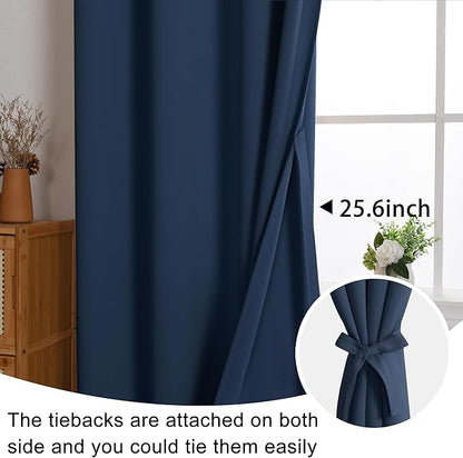 JIUZHEN Navy Blackout Curtains - Image 6