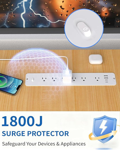 Inhwatek Recessed Power Strip, Surge Protector - Image 2