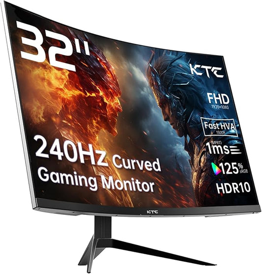 KTC 32 inch 240Hz Curved Gaming Monitor 1500R 1080P 125% sRGB 1ms, by KTC