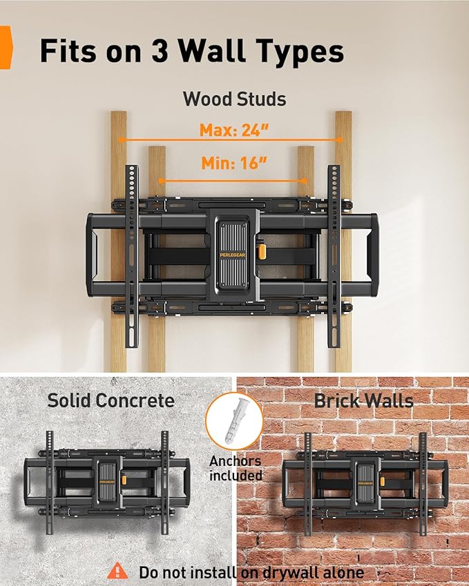 Perlegear Full Motion TV Wall Mount - Image 3