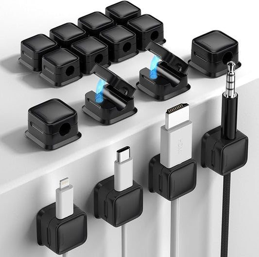 16 Pack Magnetic Cord Organizer Holder, Strong Adhesive Desk Cable Management by Costop