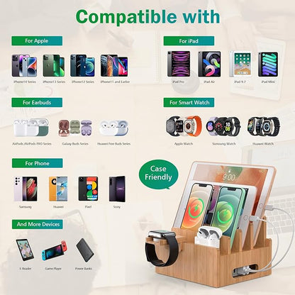 Pezin & Hulin Cell Phone Charging Stations, Bamboo Dock Organizer - Image 4
