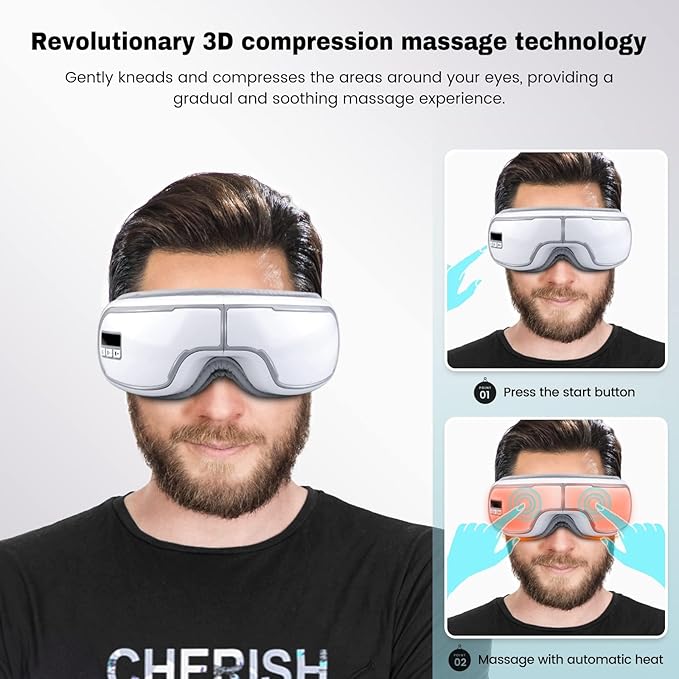 Eye Massager with Heat, Heated Eye Mask, Compression Massage, Eye Massager - Image 2