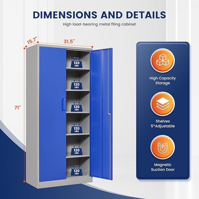 Yizosh Metal Garage Storage Cabinet - Image 3