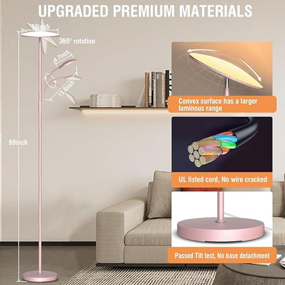 marctronic Pink Floor Lamps for Living Room, 44W/4500LM Super Bright 2 in 1 LED - Image 7