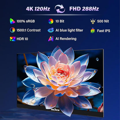 InnoView 27 Inch Monitor Dual Mode 4K UHD 120Hz/FHD 288Hz Portable Monitor - Image 4