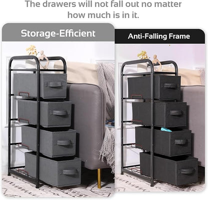 MAX Houser 4 Drawer Narrow Dresser Fabric Storage Tower Vertical Slim Storage - Image 4