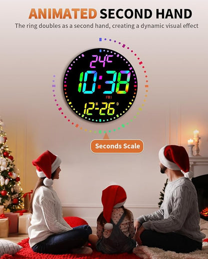 GLOKUUCA 12" Large Digital Wall Mount Clock, Count Down Timer, Big LED - Image 4