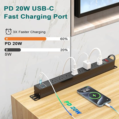 QBA 8 Outlet Metal Power Strip - Image 2