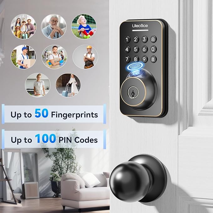 Ulecoce Fingerprint Keypad Deadbolt - Image 5