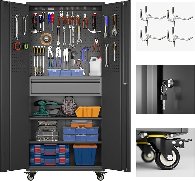 SUXXAN 71" Metal Garage Storage Cabinet by SUXXANFurniture