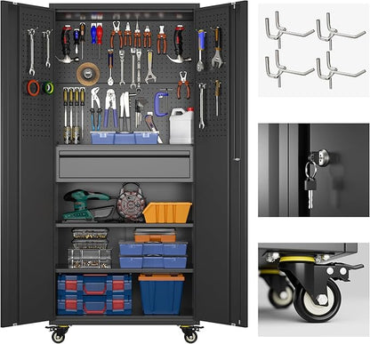 SUXXAN 71" Metal Garage Storage Cabinet by SUXXANFurniture